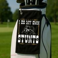 Steer Wrestling I Do My Own Stunts Rodeo Bulldogging Golf Towel thumb 2