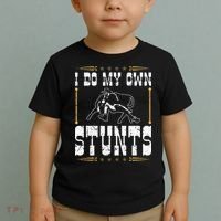 Steer Wrestling I Do My Own Stunts Rodeo Bulldogging Toddler T-Shirt thumb 2