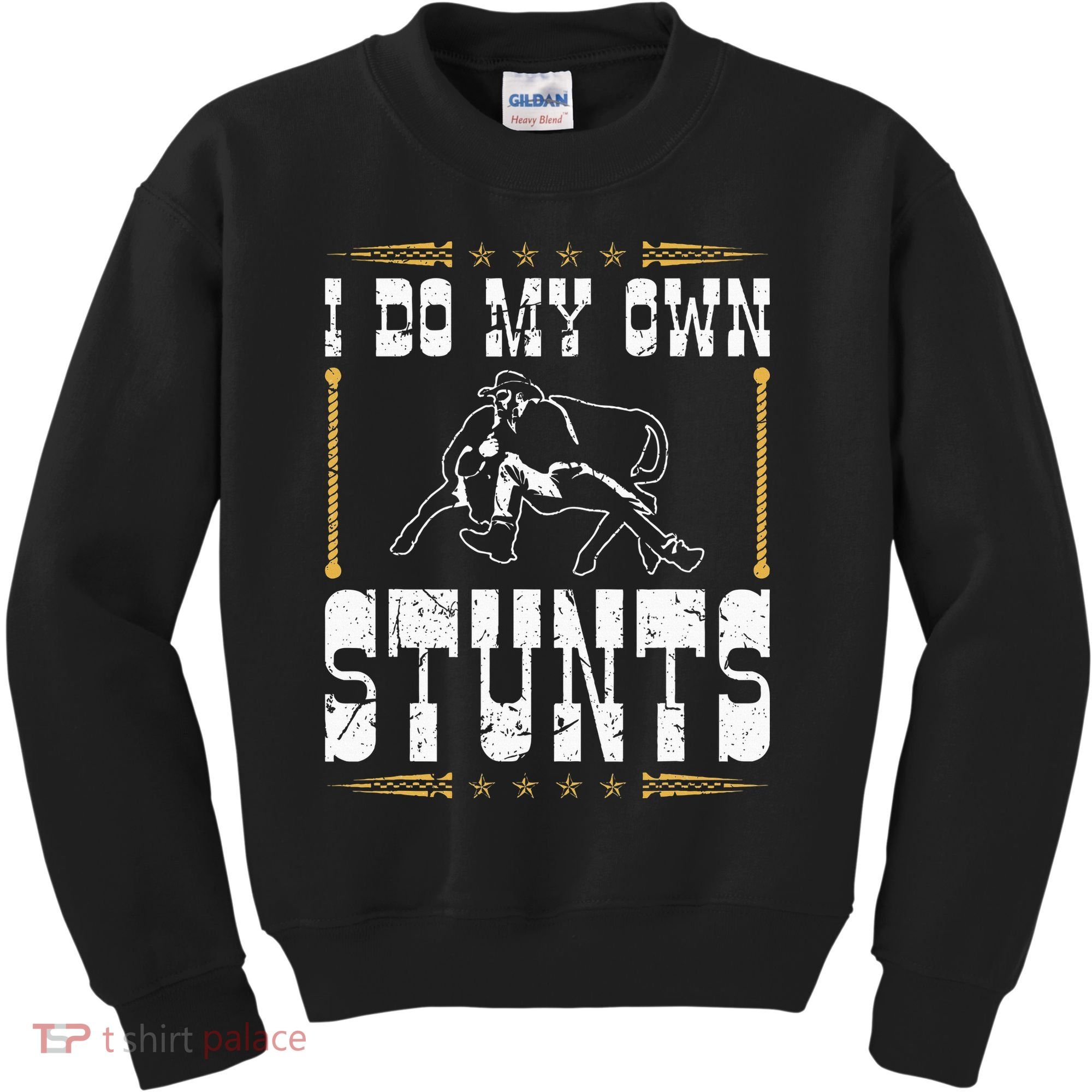 Steer Wrestling I Do My Own Stunts Rodeo Bulldogging Kids Sweatshirt