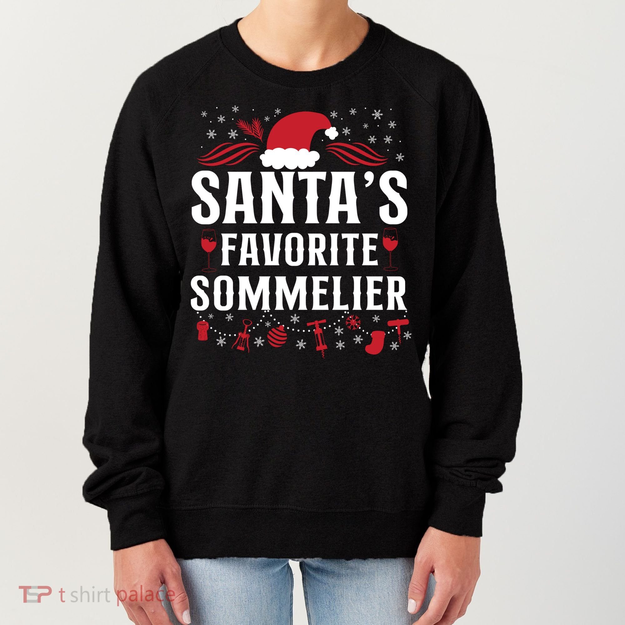 Sommelier Wine Ing Tasting Christmas Santa's Favorite Gift Women's Sweatshirt