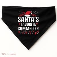 Sommelier Wine Ing Tasting Christmas Santa's Favorite Gift USA-Made Doggie Bandana thumb 0