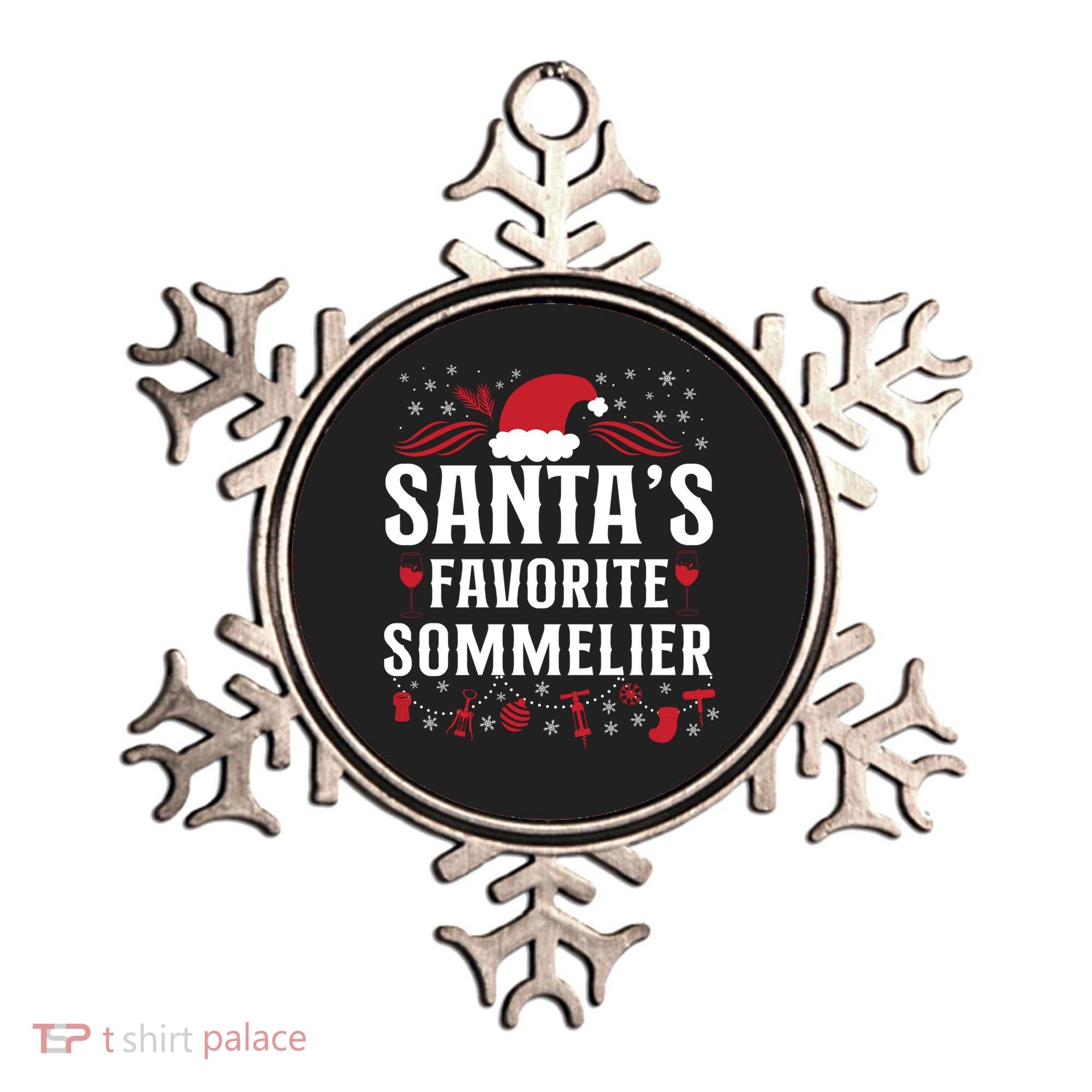 Sommelier Wine Ing Tasting Christmas Santa's Favorite Gift Ornament