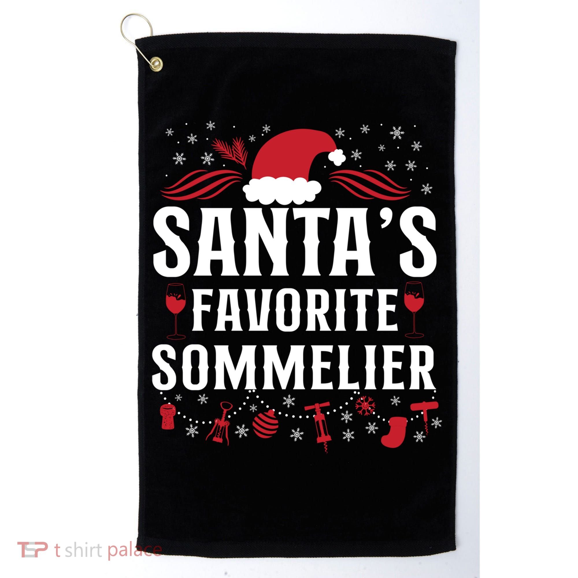 Sommelier Wine Ing Tasting Christmas Santa's Favorite Gift Golf Towel