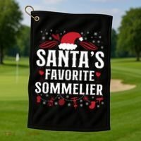 Sommelier Wine Ing Tasting Christmas Santa's Favorite Gift Golf Towel thumb 1