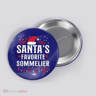 Sommelier Wine Ing Tasting Christmas Santa's Favorite Gift Button