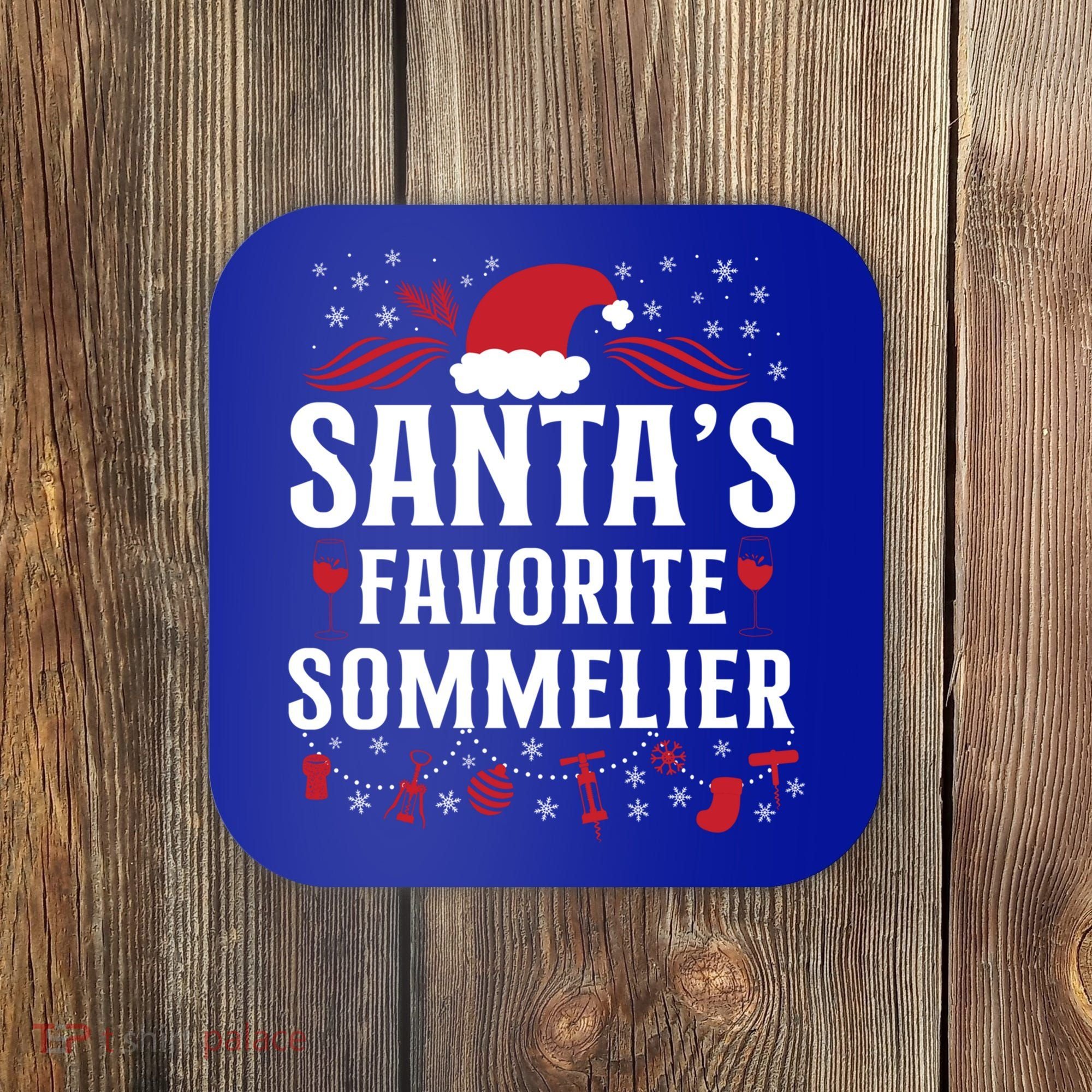 Sommelier Wine Ing Tasting Christmas Santa's Favorite Gift Coaster