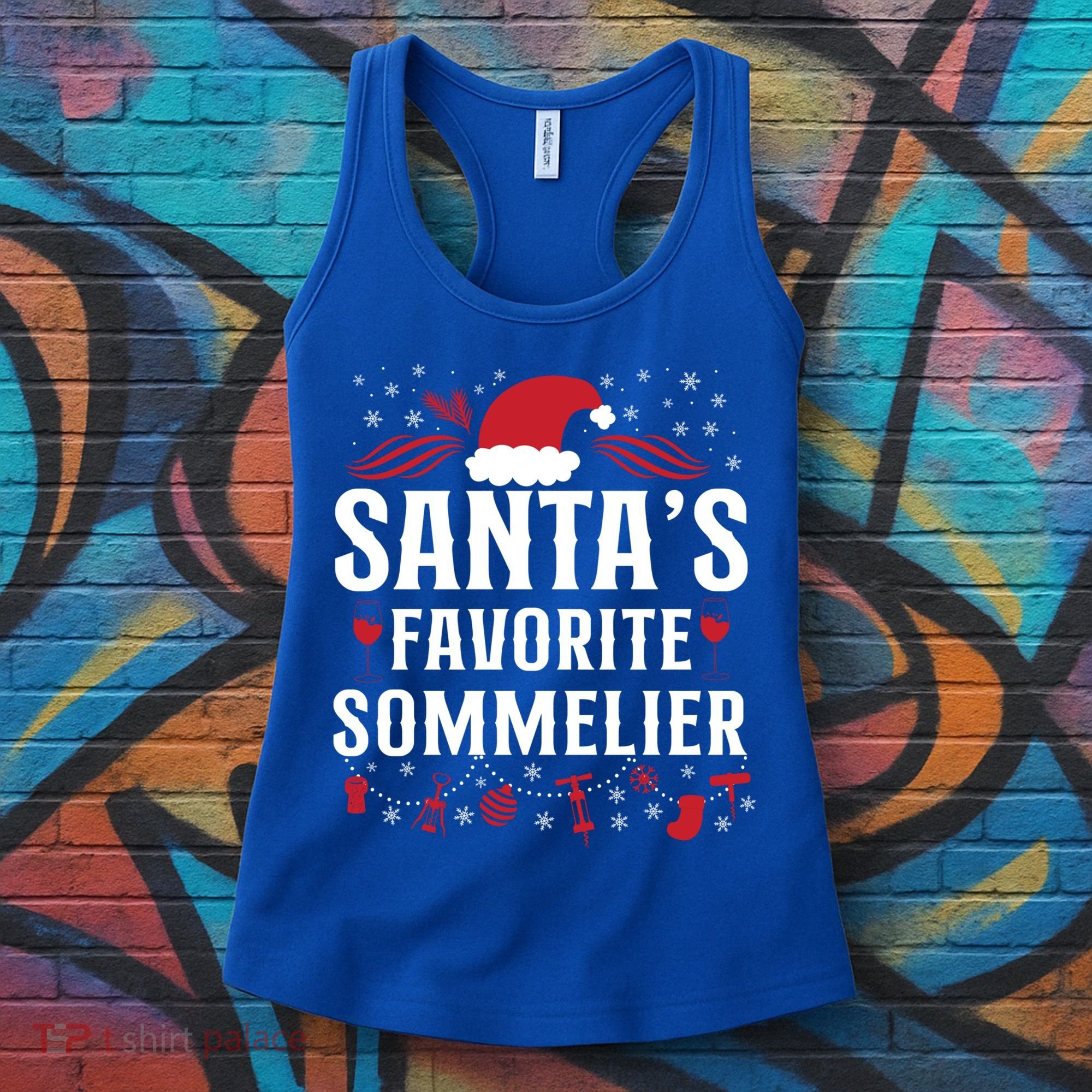 Sommelier Wine Ing Tasting Christmas Santa's Favorite Gift Women's Tank Top