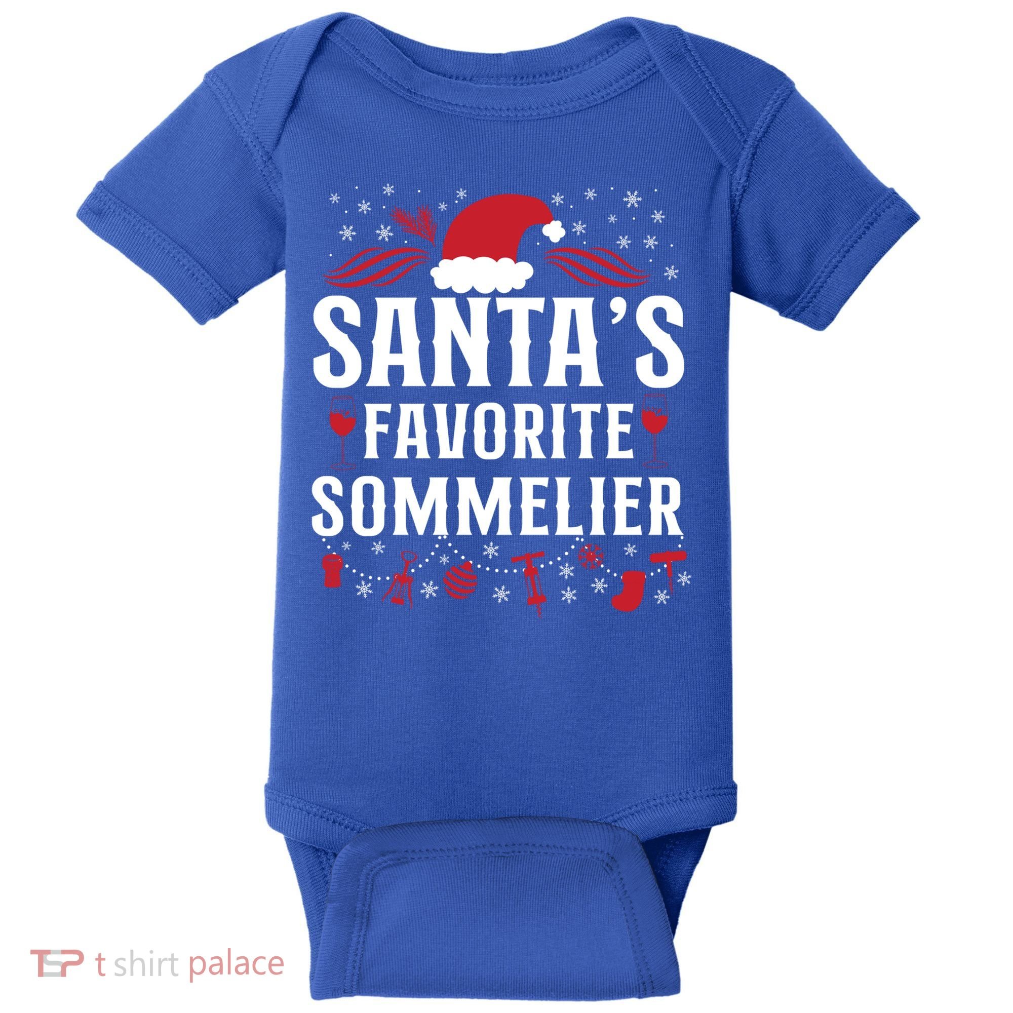 Sommelier Wine Ing Tasting Christmas Santa's Favorite Gift Baby Bodysuit