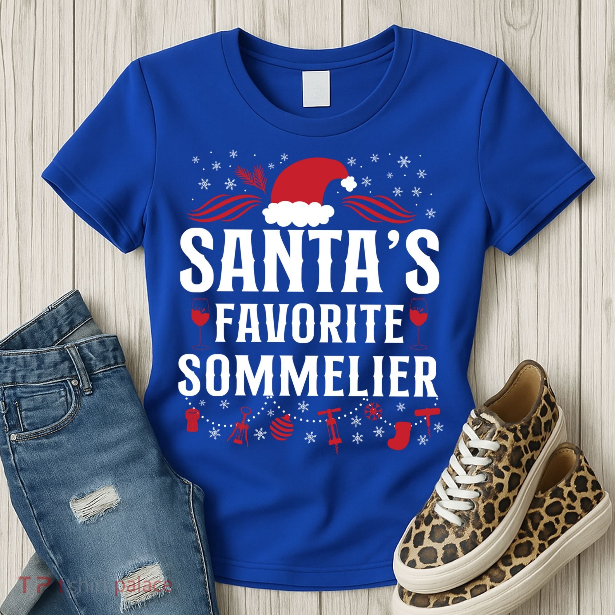 Sommelier Wine Ing Tasting Christmas Santa's Favorite Gift Women's T-Shirt