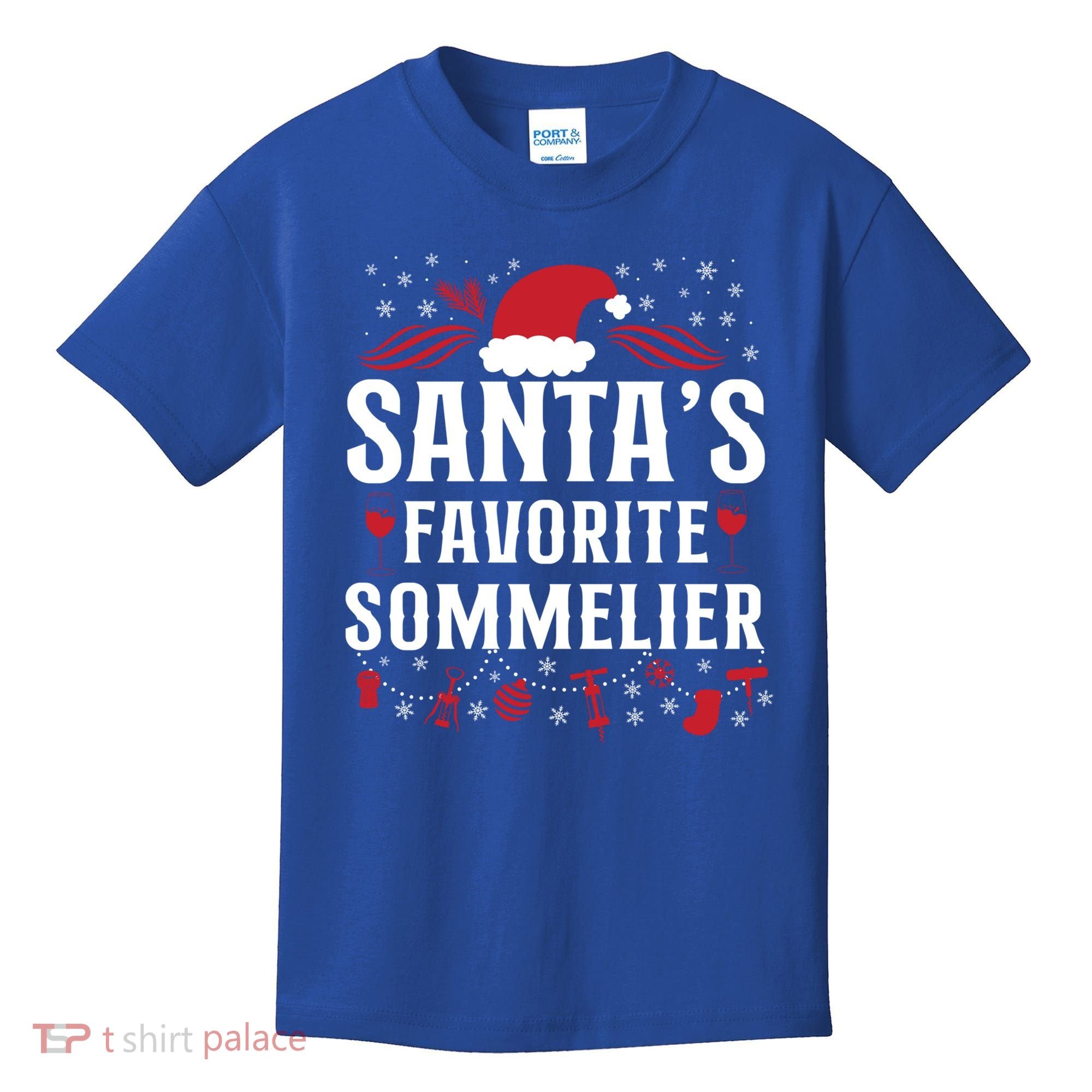 Sommelier Wine Ing Tasting Christmas Santa's Favorite Gift Kids T-Shirt