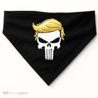 Skull With Iconic Trump Hair President Supporter USA-Made Doggie Bandana thumb 0