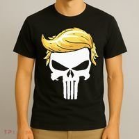 Skull With Iconic Trump Hair President Supporter T-Shirt thumb 3