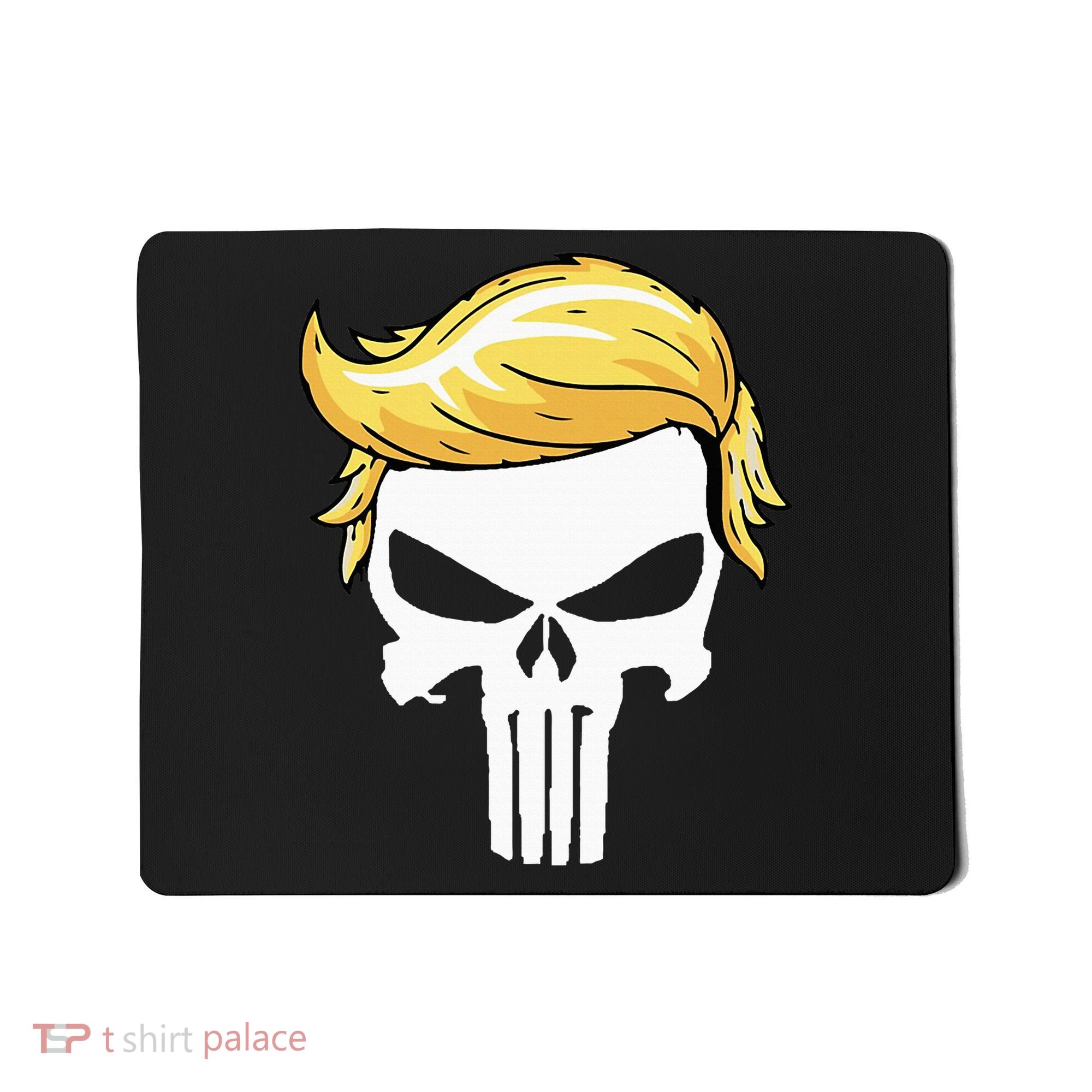 Skull With Iconic Trump Hair President Supporter Mousepad