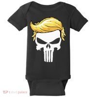 Skull With Iconic Trump Hair President Supporter Baby Bodysuit thumb 0