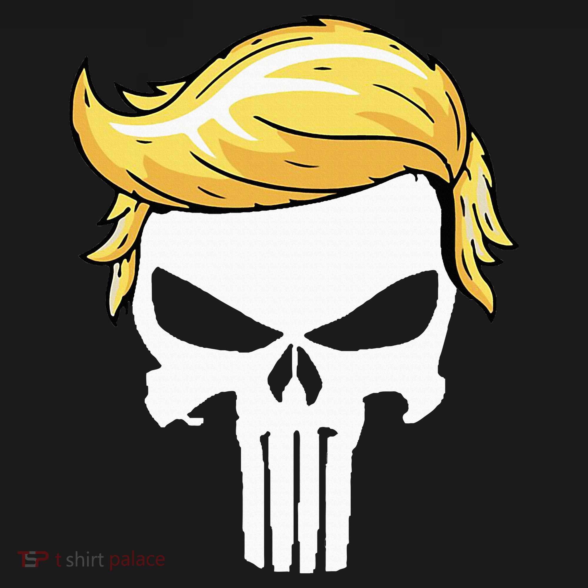 Skull With Iconic Trump Hair President Supporter Baby Bodysuit