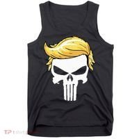 Skull With Iconic Trump Hair President Supporter Tank Top thumb 0