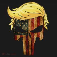 Skull With Iconic Trump Hair American Flag Women's Tank Top thumb 5