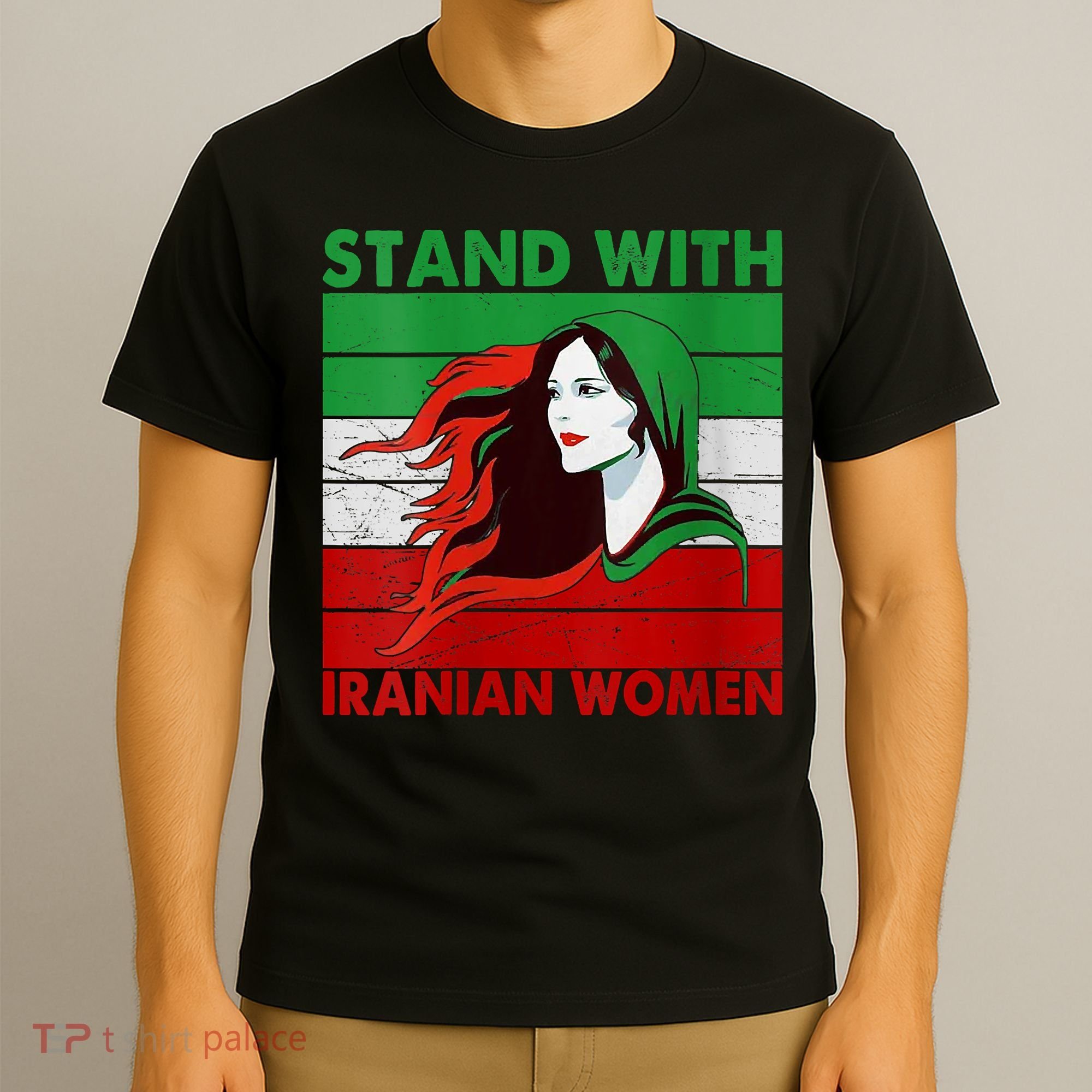 Stand With Iranian Women Iran Flag Retro Vintage T-Shirt