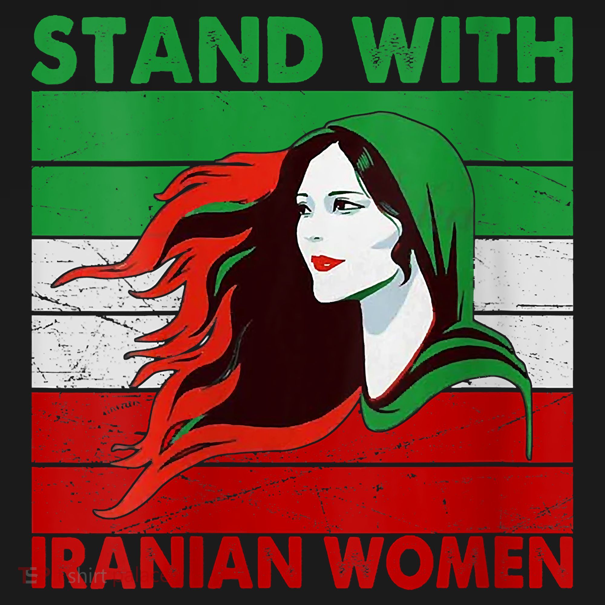 Stand With Iranian Women Iran Flag Retro Vintage T-Shirt