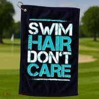 Swim Hair Don't Care Golf Towel thumb 1