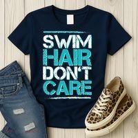 Swim Hair Don't Care Women's T-Shirt thumb 3