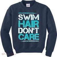 Swim Hair Don't Care Kids Sweatshirt thumb 0