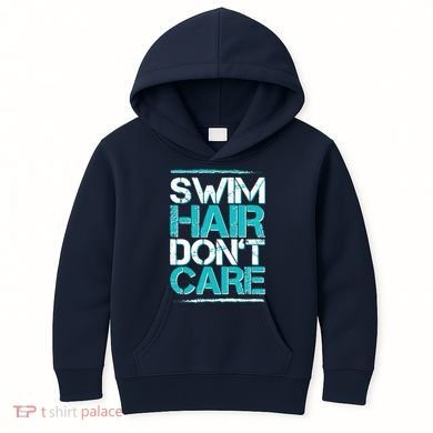 Swim Hair Don't Care Kids Hoodie