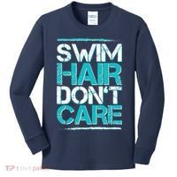 Swim Hair Don't Care Kids Long Sleeve Shirt thumb 0
