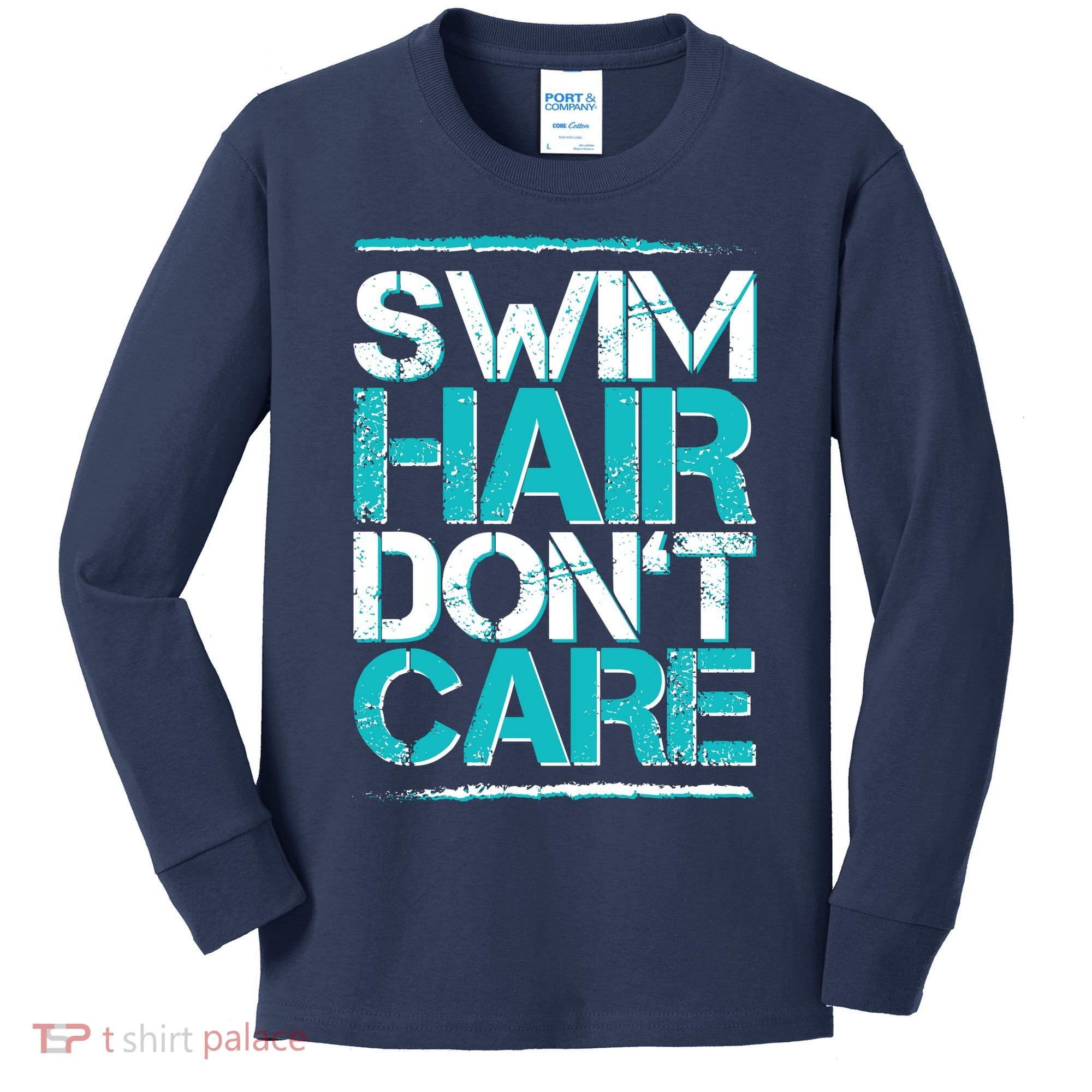 Swim Hair Don't Care Kids Long Sleeve Shirt