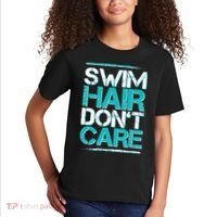 Swim Hair Don't Care Kids T-Shirt thumb 2