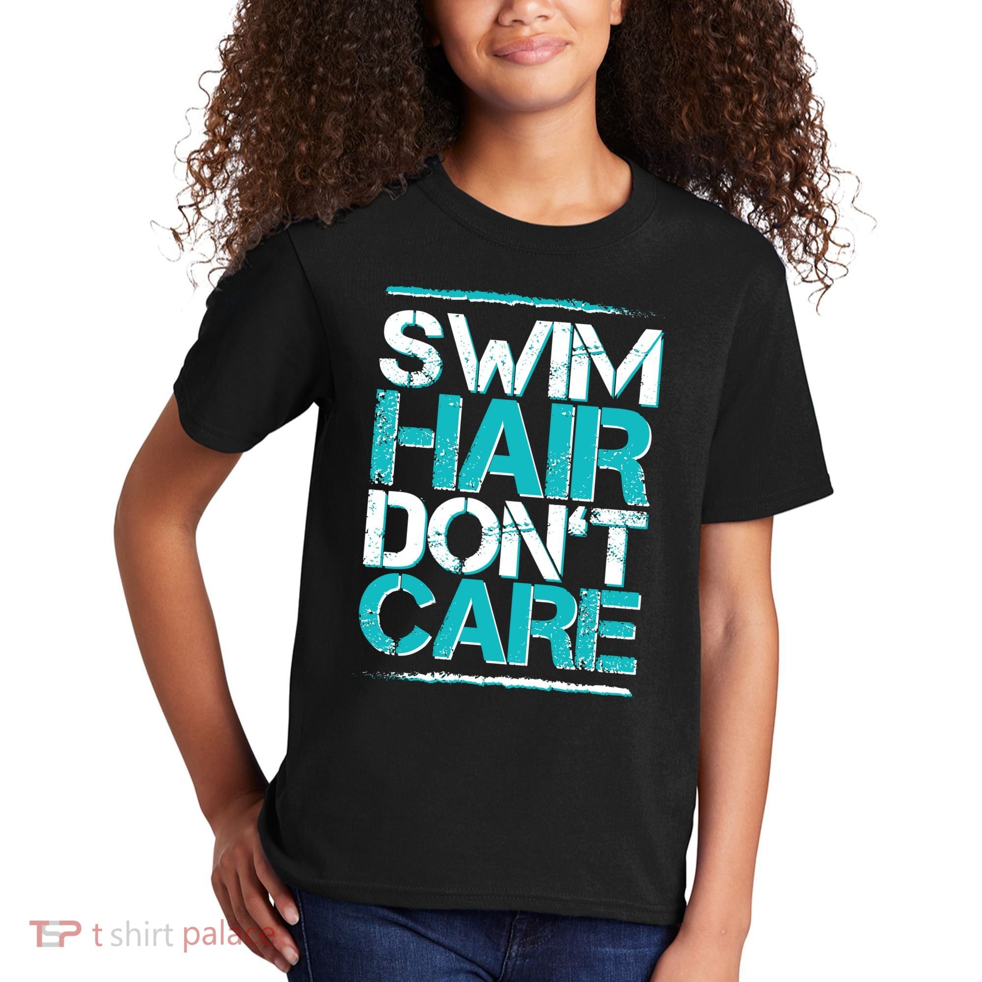 Swim Hair Don't Care Kids T-Shirt