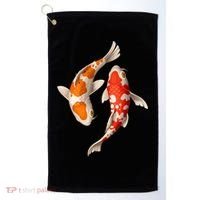 Swimming Koi Fishes Golf Towel thumb 0