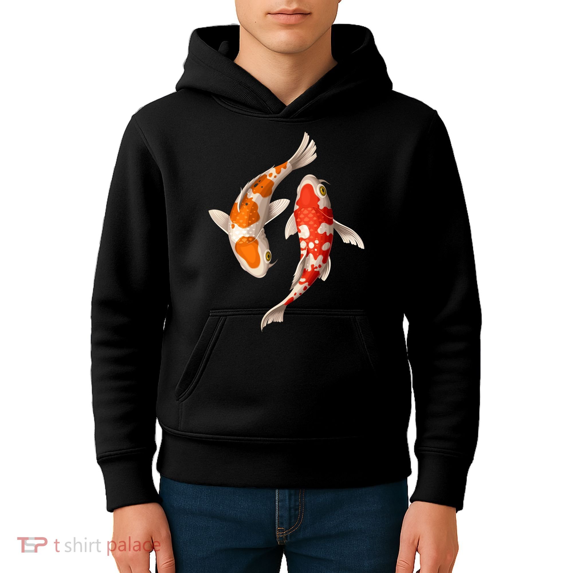 Swimming Koi Fishes Kids Hoodie