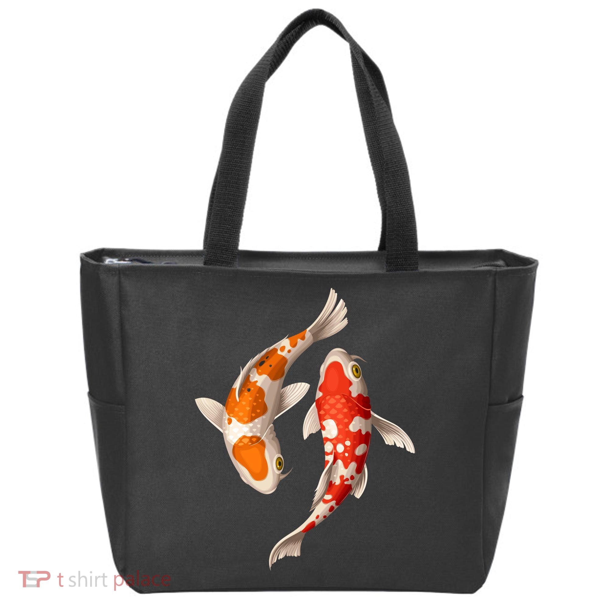 Swimming Koi Fishes Tote Bag