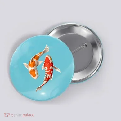Swimming Koi Fishes Button