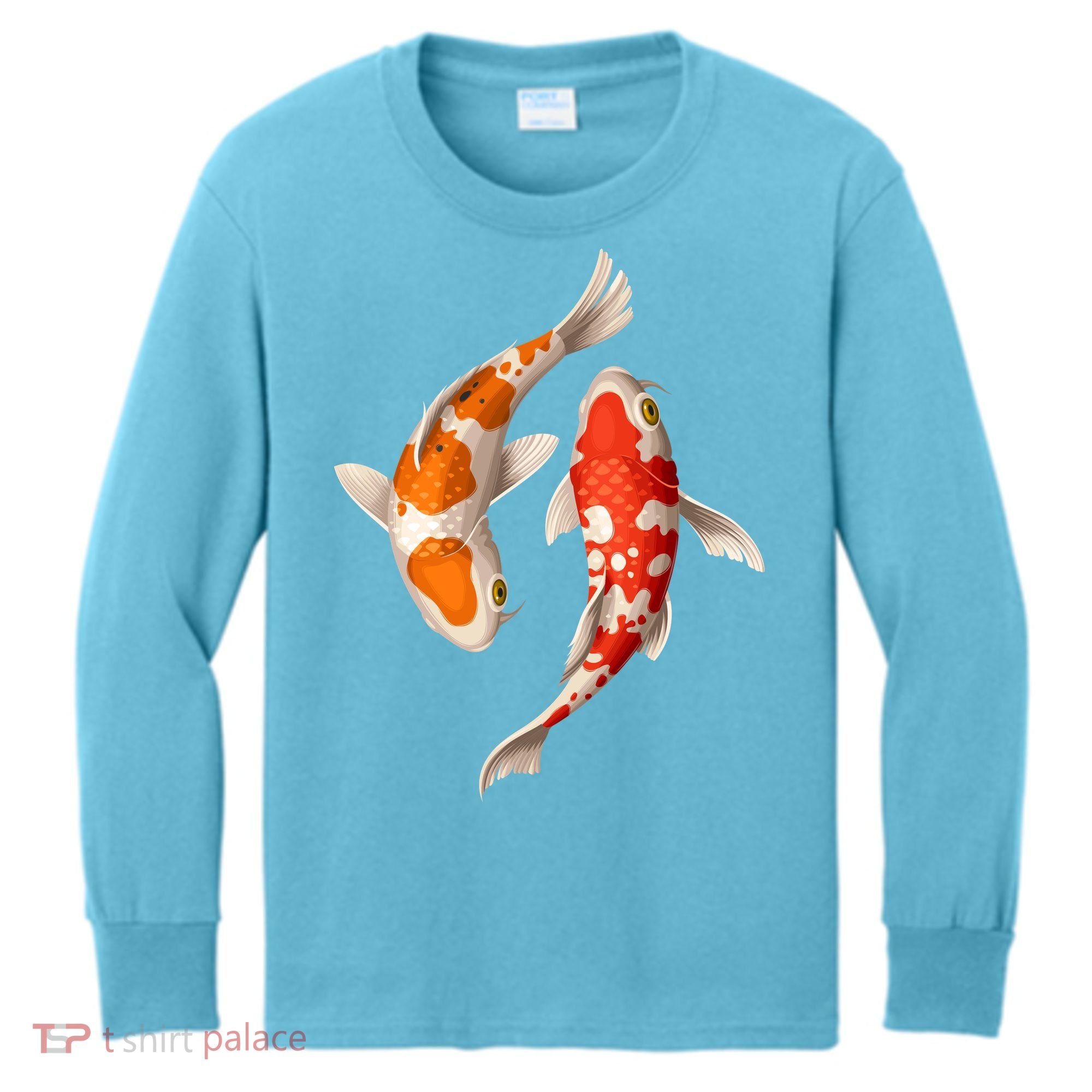 Swimming Koi Fishes Kids Long Sleeve Shirt