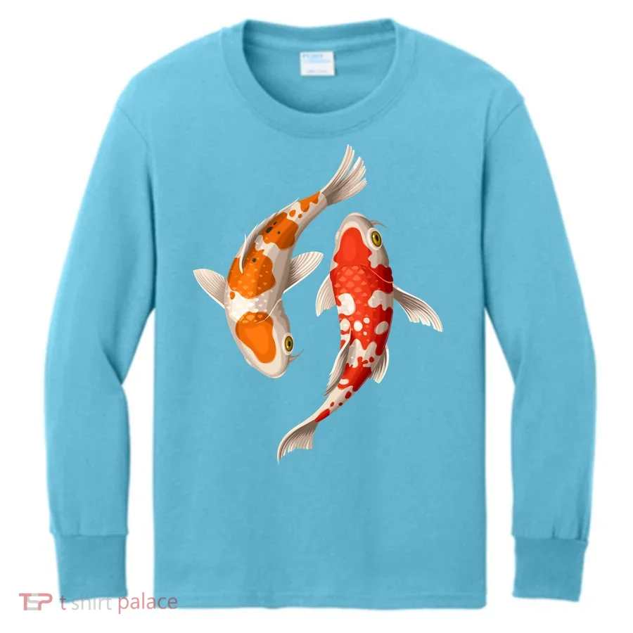 Swimming Koi Fishes Kids Long Sleeve Shirt