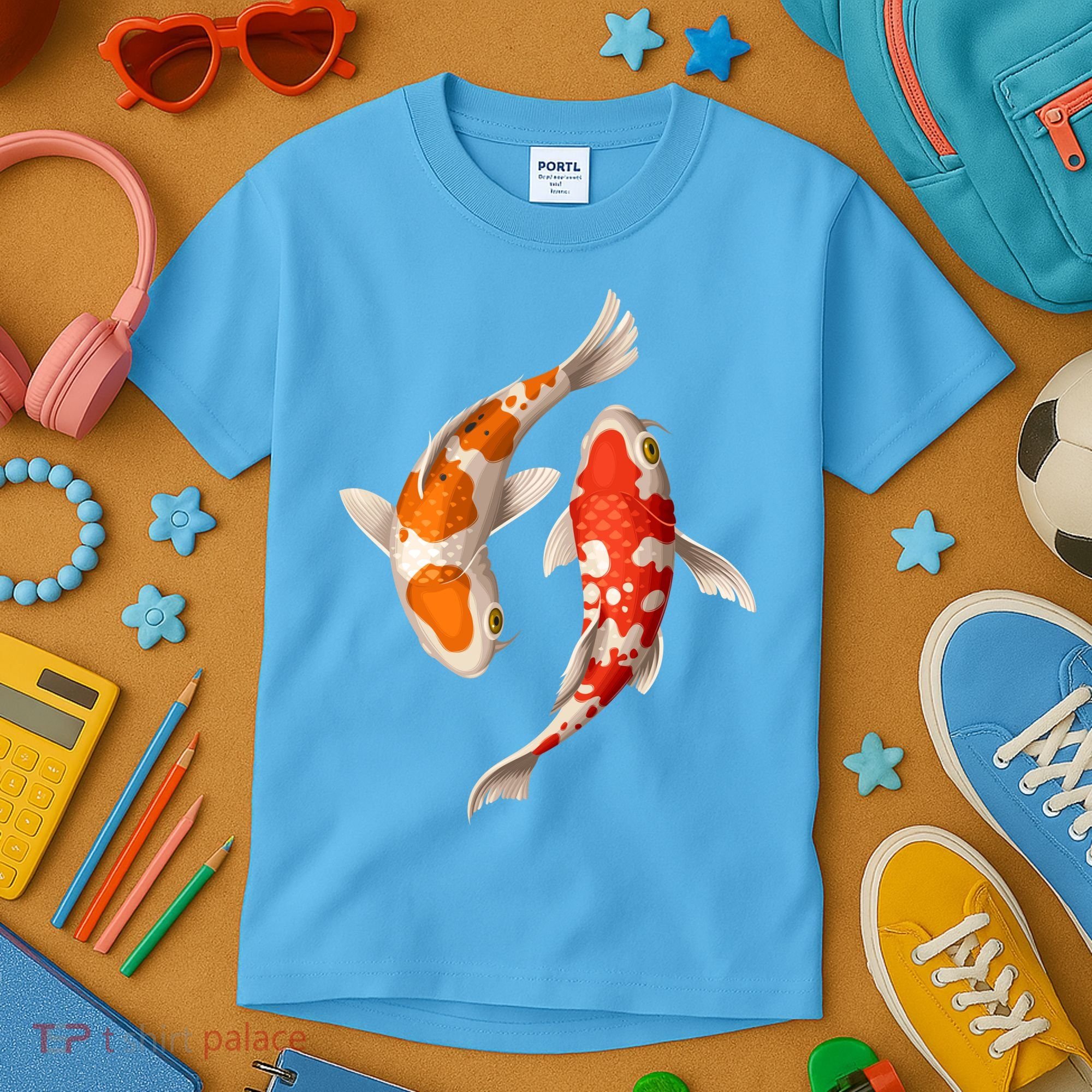 Swimming Koi Fishes Kids T-Shirt