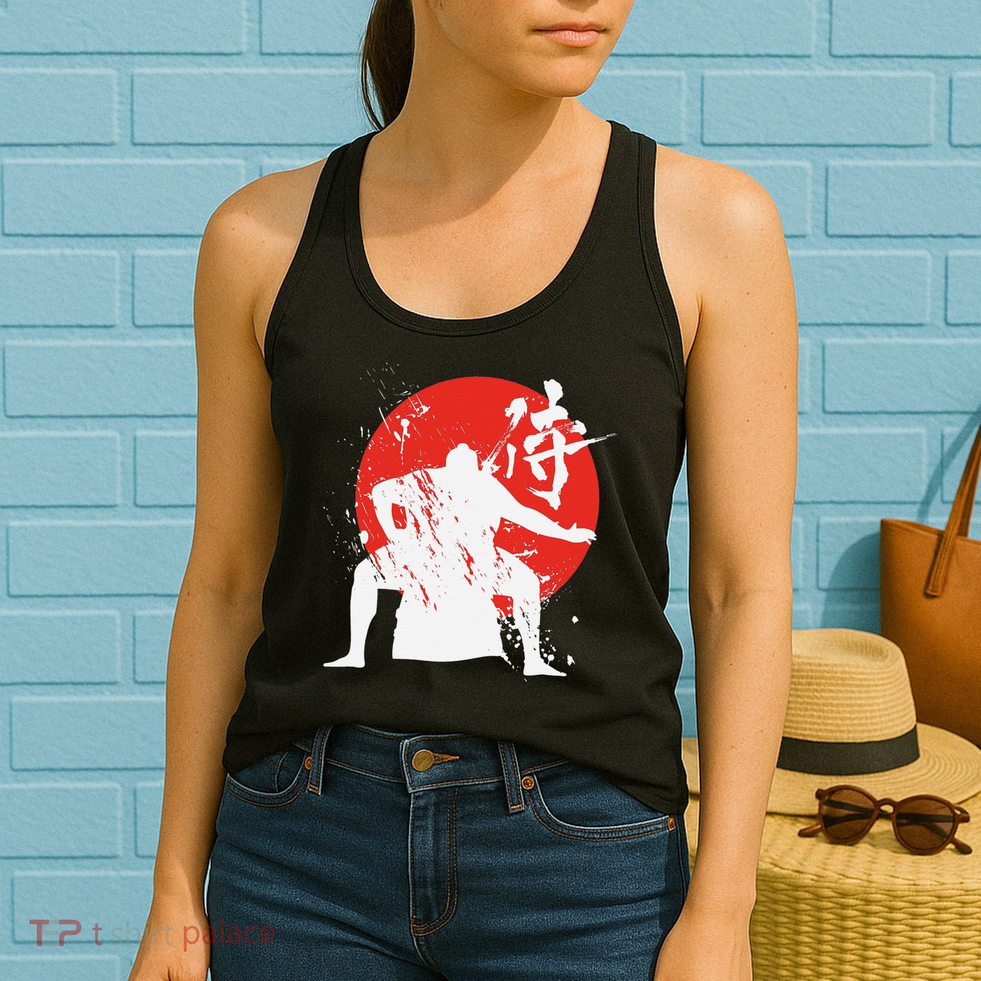 Sumo Wrestler Japanese Kanji Japan Wrestling  Women's Tank Top
