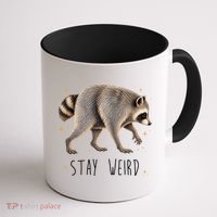 Stay Weird Jimothy The Raccoon Viral Funny Coffee Mug thumb 1