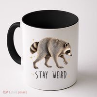 Stay Weird Jimothy The Raccoon Viral Funny Coffee Mug thumb 0