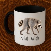 Stay Weird Jimothy The Raccoon Viral Funny Coffee Mug thumb 2