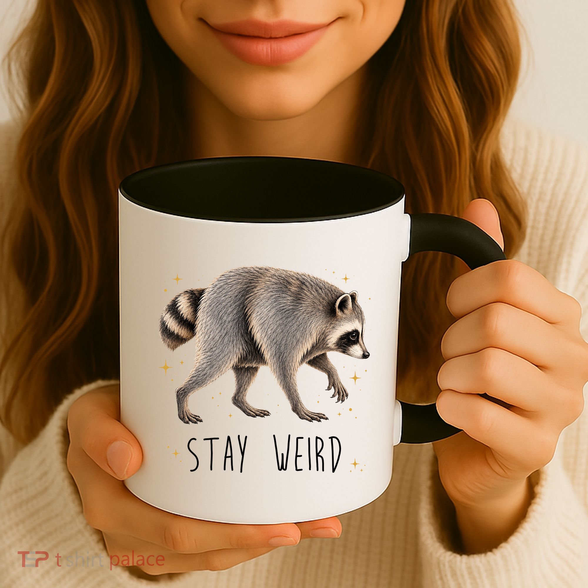 Stay Weird Jimothy The Raccoon Viral Funny Coffee Mug