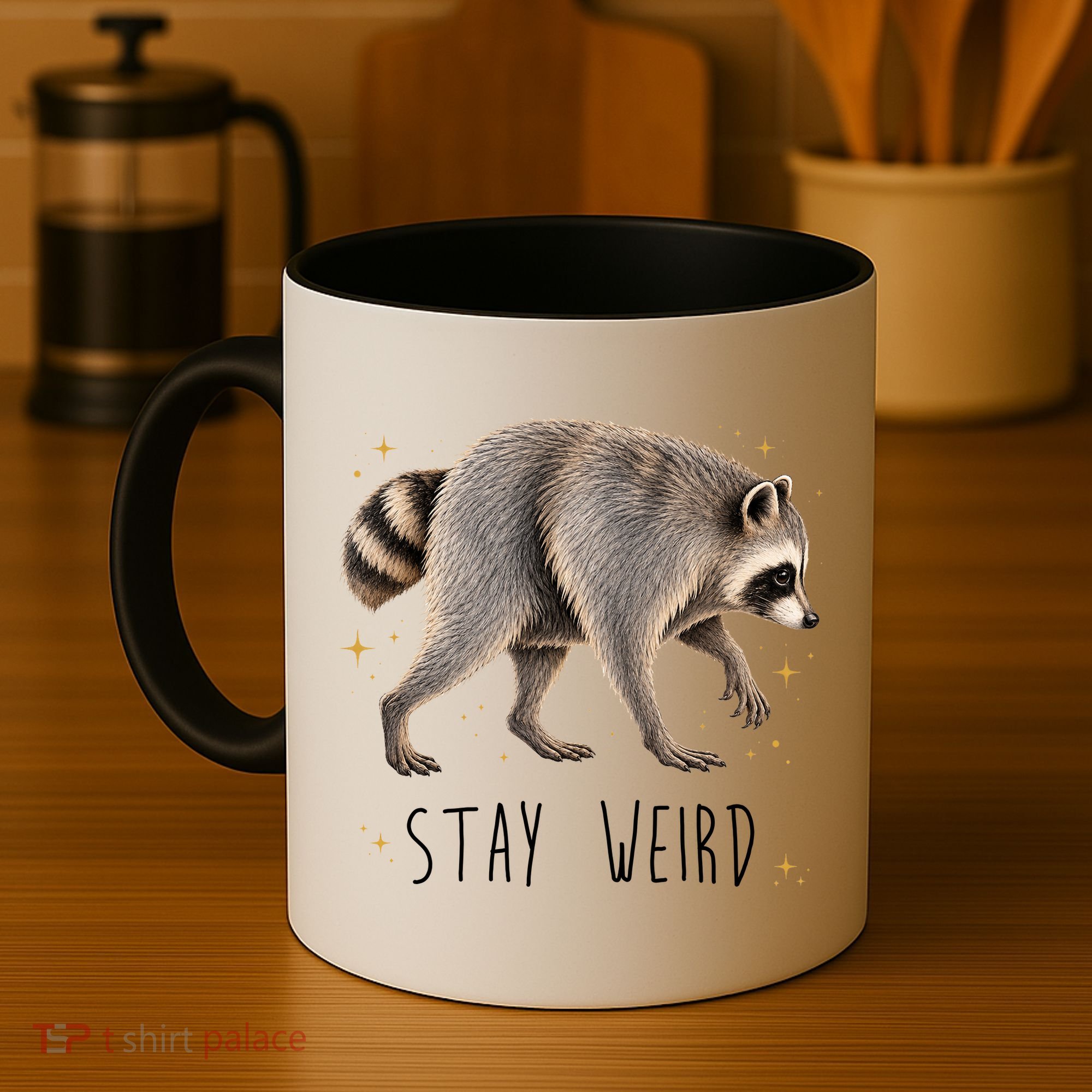 Stay Weird Jimothy The Raccoon Viral Funny Coffee Mug