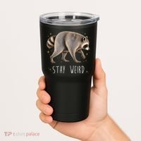 Stay Weird Jimothy The Raccoon Viral Funny Tumbler thumb 2