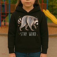 Stay Weird Jimothy The Raccoon Viral Funny Kids Hoodie thumb 3