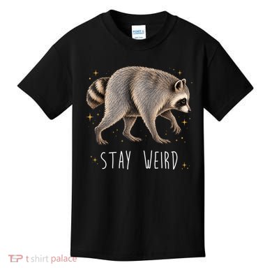 Stay Weird Jimothy The Raccoon Viral Funny Kids T-Shirt