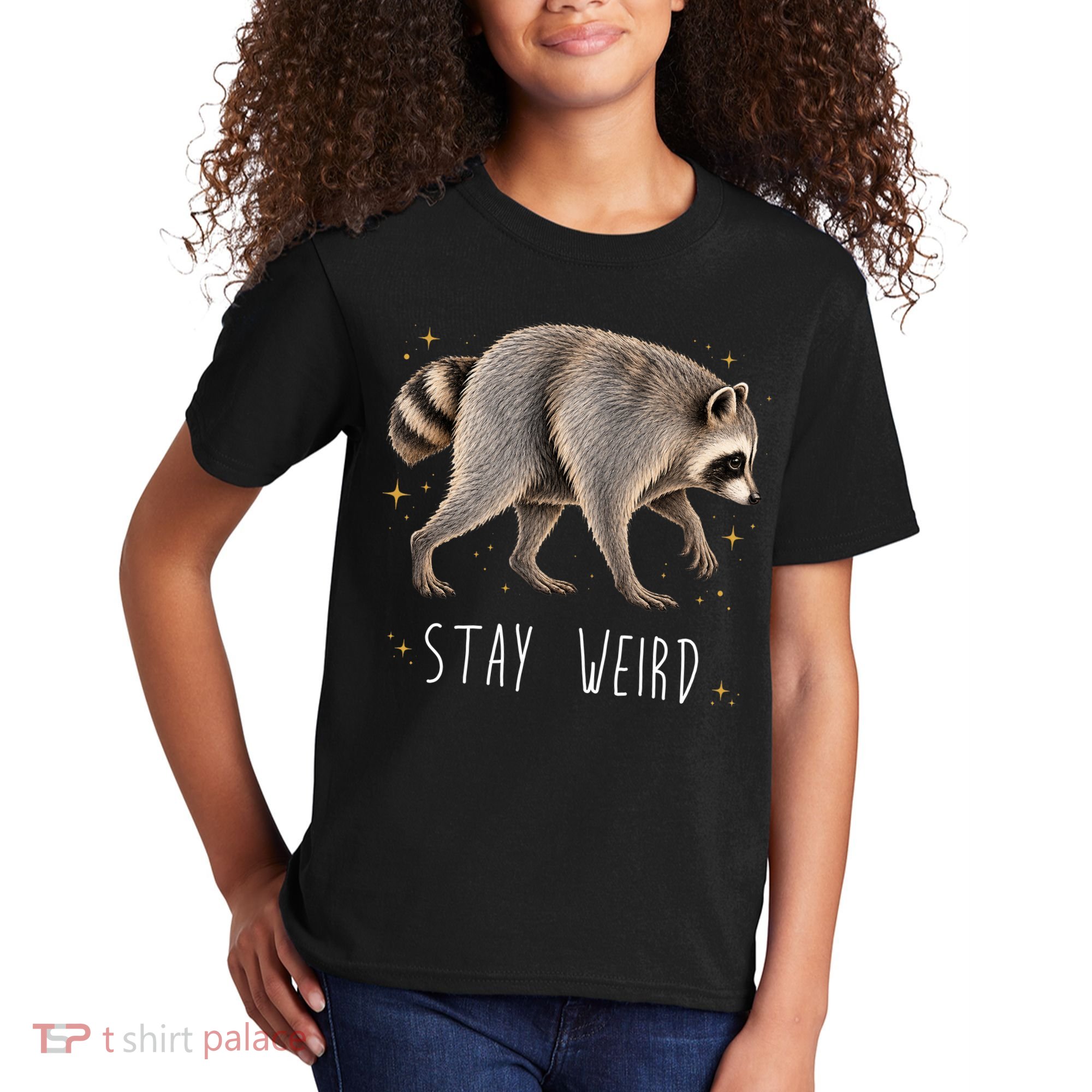 Stay Weird Jimothy The Raccoon Viral Funny Kids T-Shirt