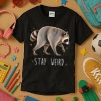 Stay Weird Jimothy The Raccoon Viral Funny Kids T-Shirt thumb 3