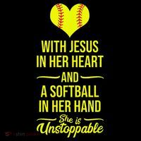 Softball With Jesus In Her Heart Softball Pitcher Women's Hoodie thumb 2